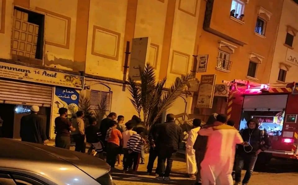 حريق حمام 14 غشت في مدينة الداخلة